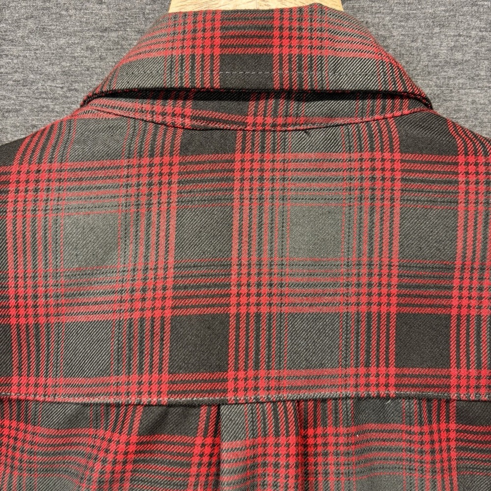 Dixxon Flannel Co Jacket Mens L The Forge Quilt Lined Snap Zip Shacket Red Gray - Picture 10 of 16